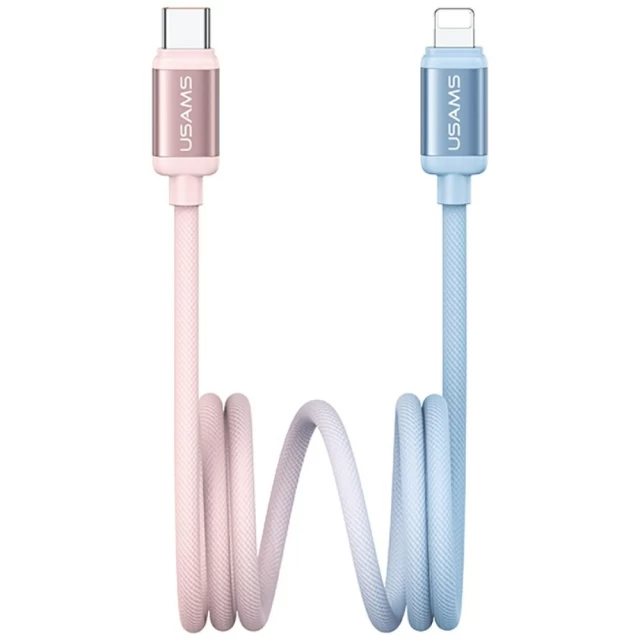 SJ757 PD 30W Aluminum Alloy Fast Charging & Data Cable Type-C To Lightning- Bicolor Series 1.2m (SJ757USB03 Blue & Pink – USAMS) SJ757 PD 30W Aluminum Alloy Fast Charging & Data Cable Type-C To Lightning- Bicolor Series 1.2m (SJ757USB03 Blue & Pink – USAMS)