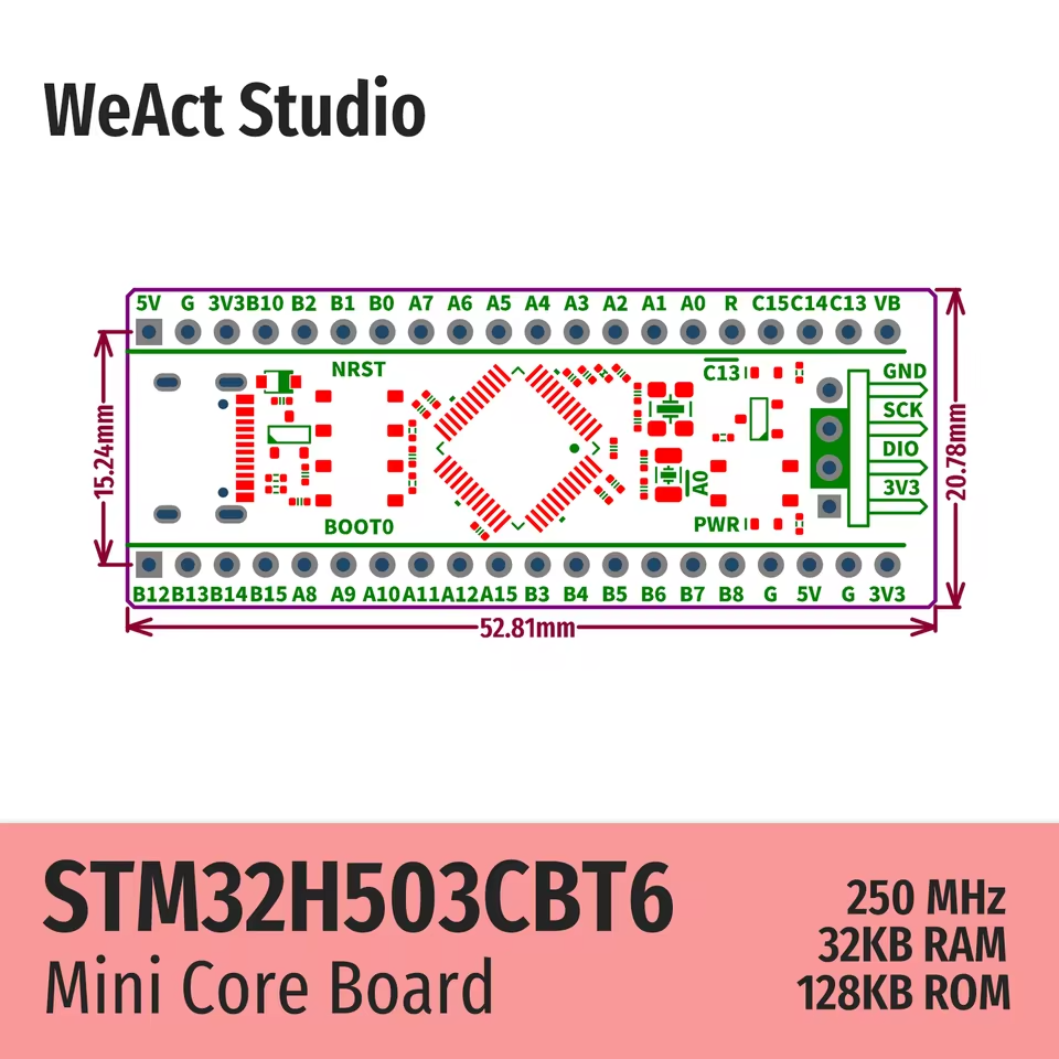 Налагоджувальна плата STM32H503CBT6 (WeAct Studio)