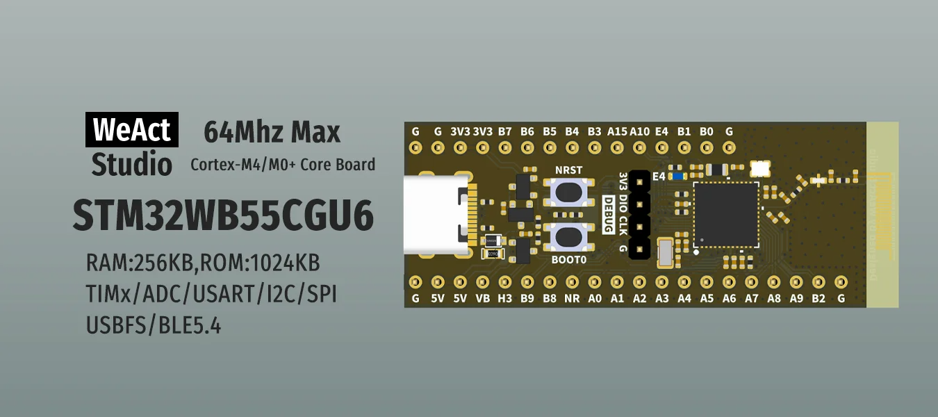 Налагоджувальна плата STM32WB55CGU6 (WeAct Studio)