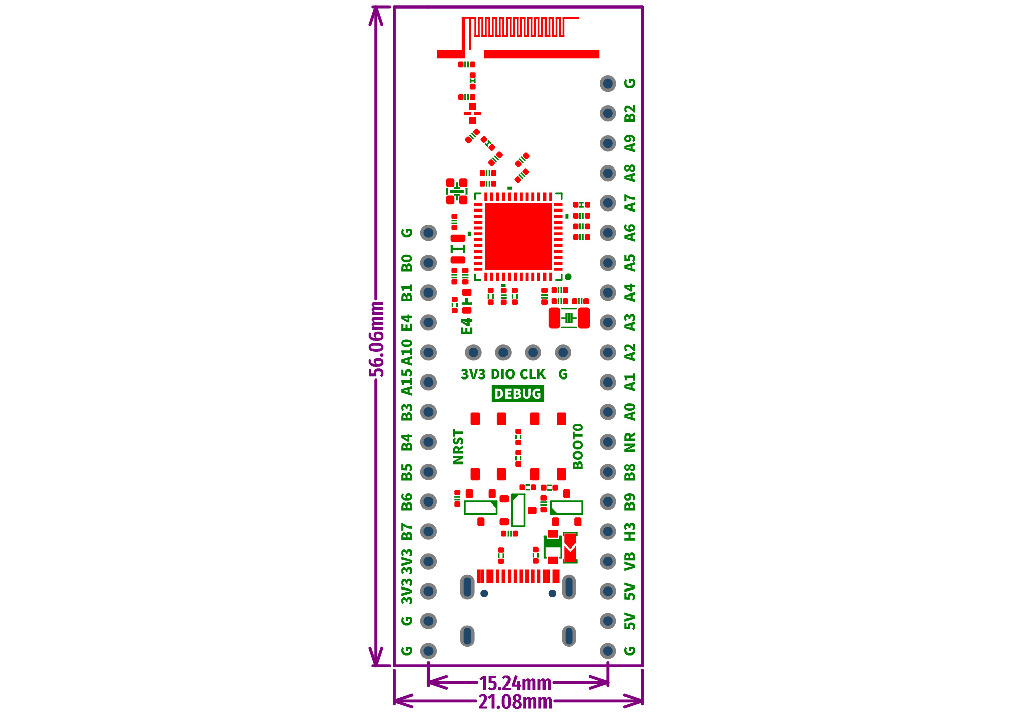 Налагоджувальна плата STM32WB55CGU6 (WeAct Studio)