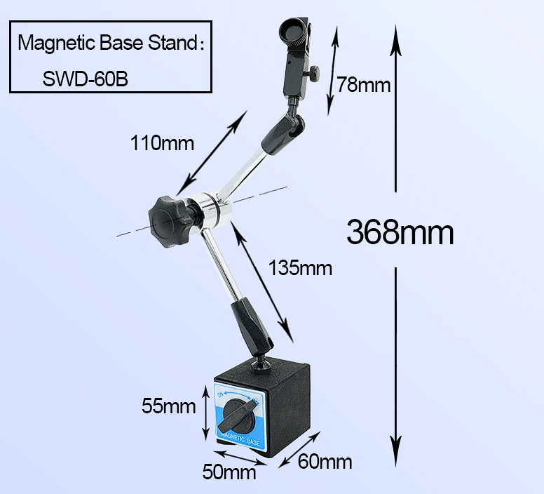 Стійка магнітна для мікрометра годинникового типу, SWD-60B