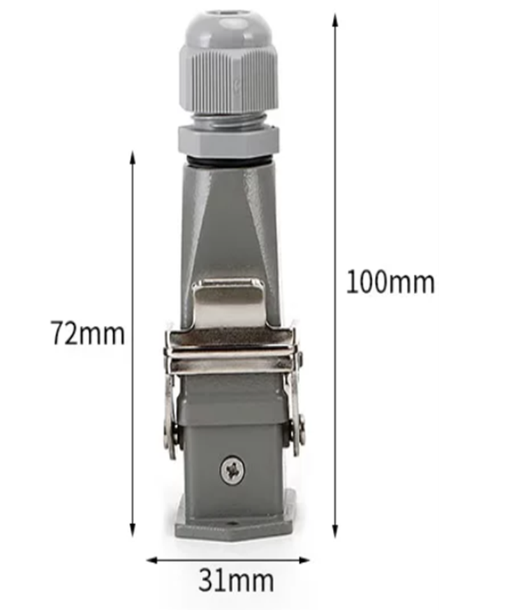 Industrie- Steckverbinder gerade 5 Kontakte, Set "Buchse"-"Stecker", HDC-HA-004-2
