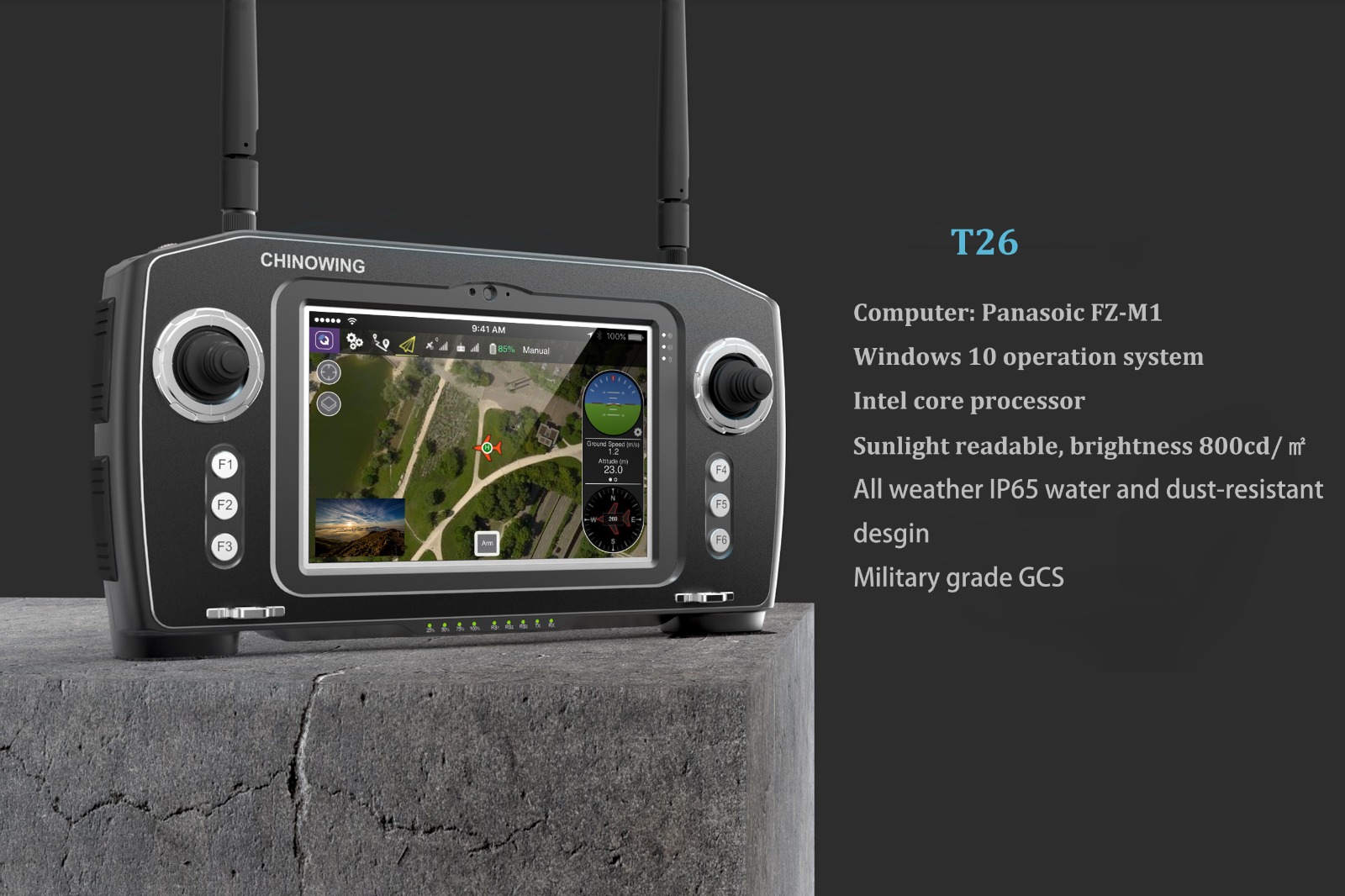T26V21 handheld GCS & V21 receiver set (10km grade)