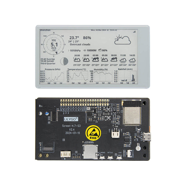 E-Paper-Display 4.7" mit ESP32-S3, T5 e-Paper Touch