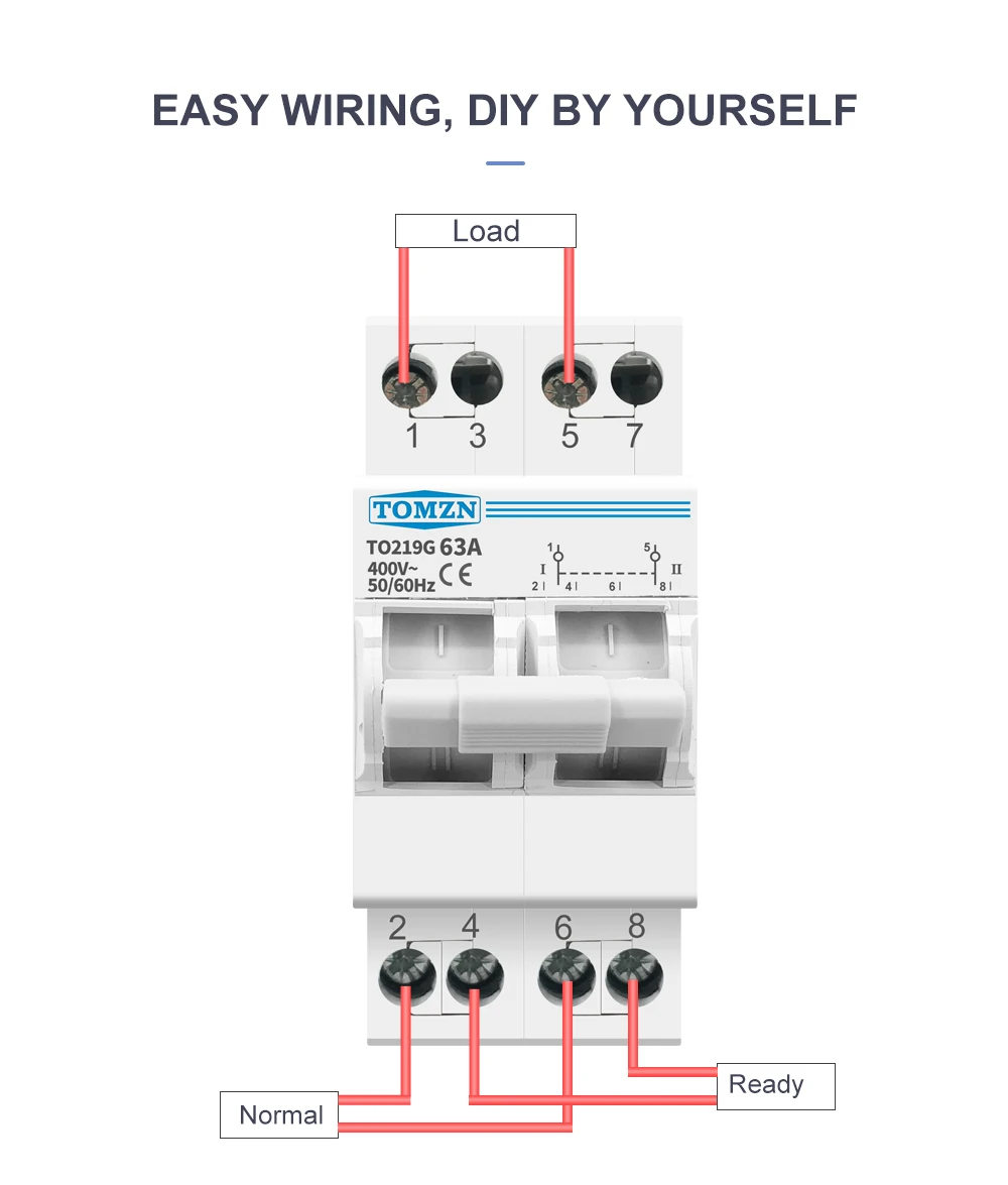 MTS Dual Power Manual Transfer Isolating Switch  Interlock Circuit Breaker TO219G 63A(TOMZN)