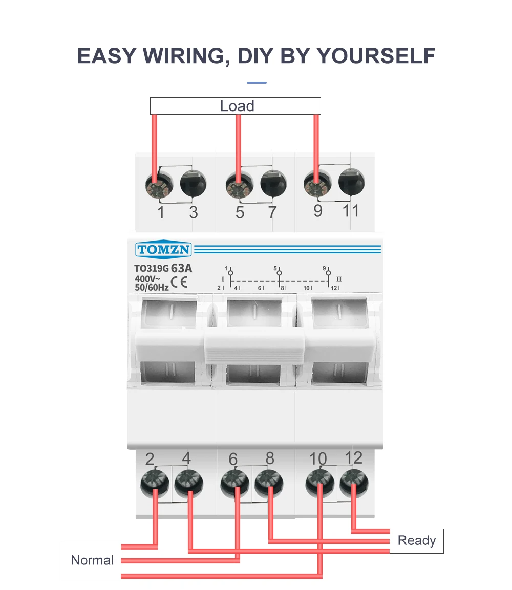 MTS Dual Power Manual Transfer Isolating Switch  Interlock Circuit Breaker TO319G 63A(TOMZN)
