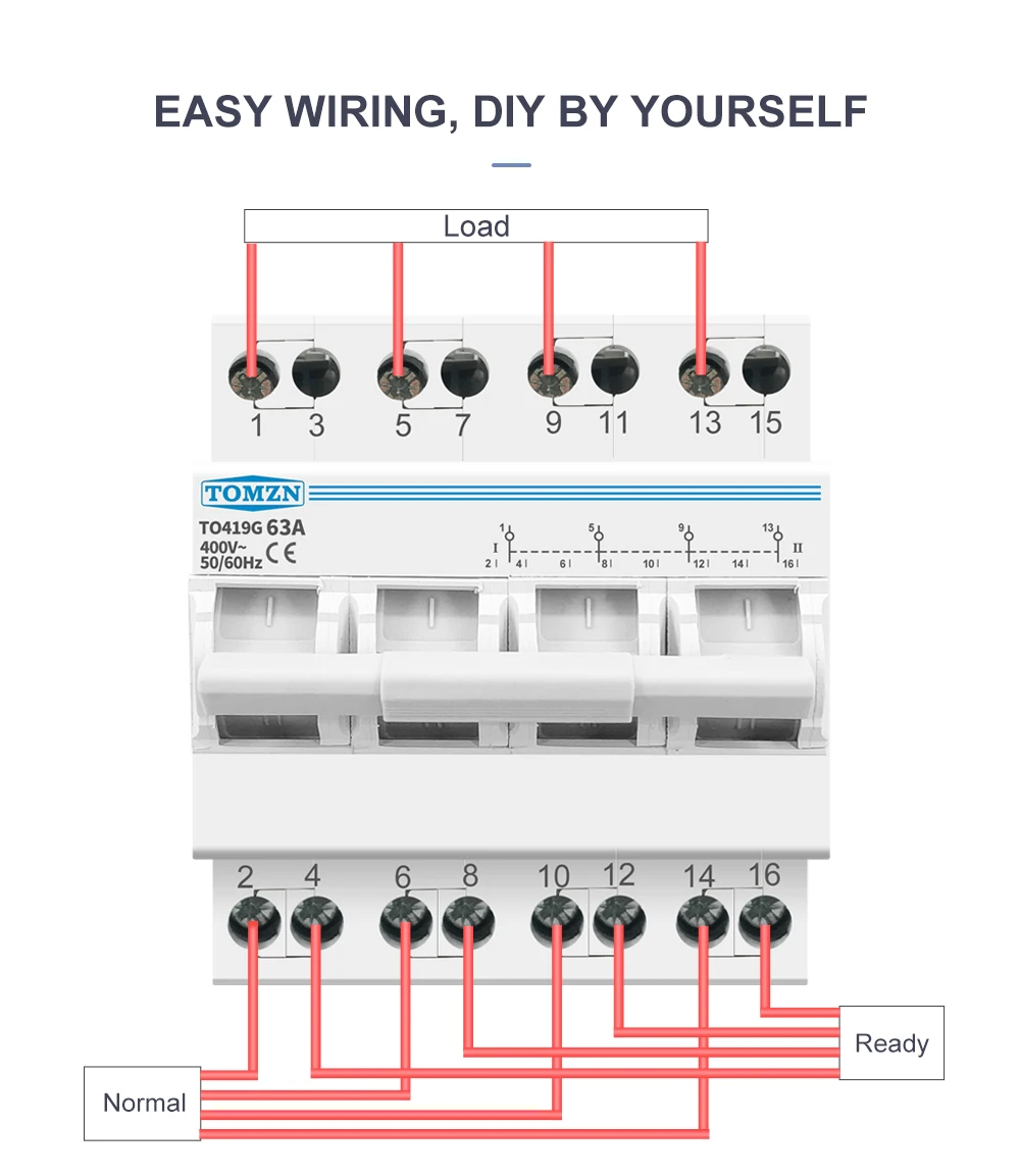 MTS Dual Power Manual Transfer Isolating Switch  Interlock Circuit Breaker TO419G 63A(TOMZN)