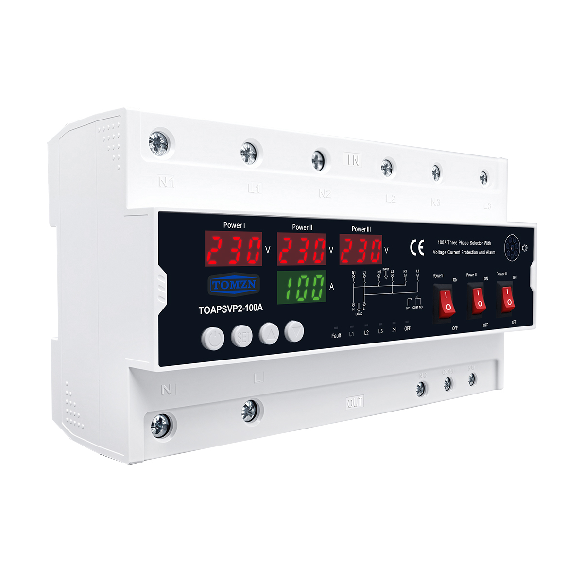 Селектор фази 100A 3P (TOAPSVP2-100A – TOMZN)