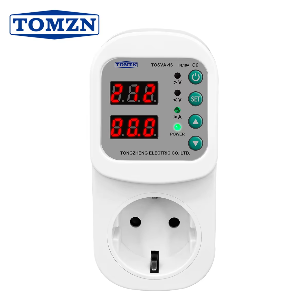 Reclosable Voltage current Protector Socket AC 110V 220V Adjustable 16A Power Surge Protector TOSVA-16 16A(TOMZN)