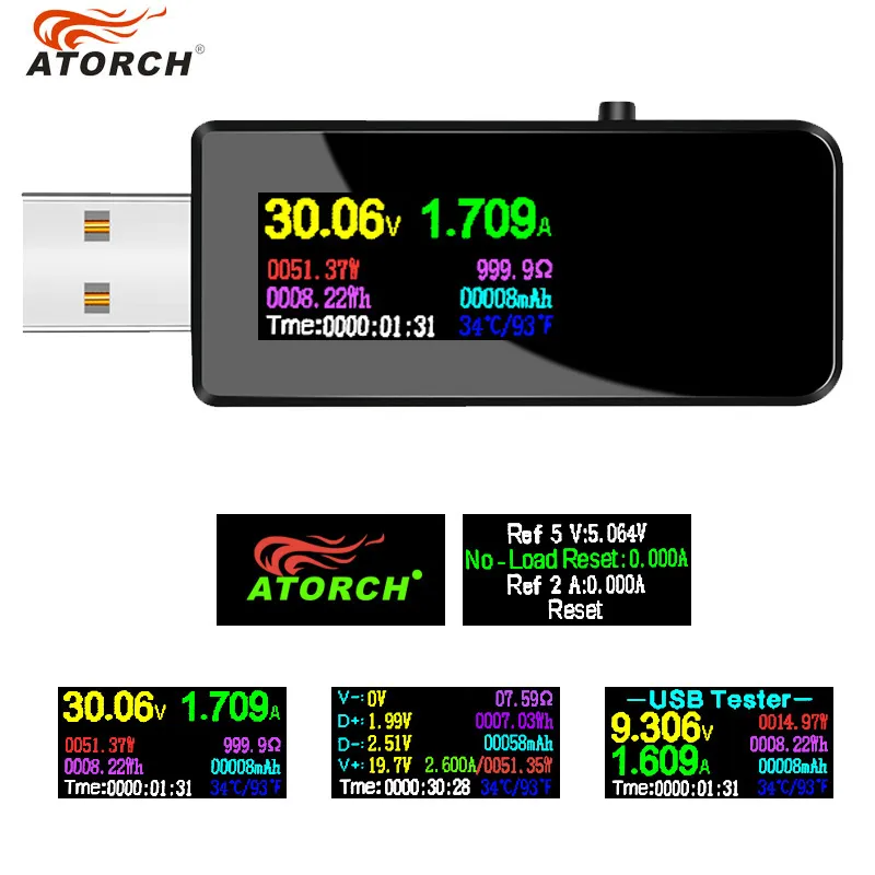 USB тестер U96 (Atorch) чорний