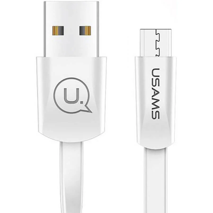 Кабель Flat USB Micro 2A 1.2m, білий (US-SJ201 – USAMS) Кабель Flat USB Micro 2A 1.2m, білий (US-SJ201 – USAMS)