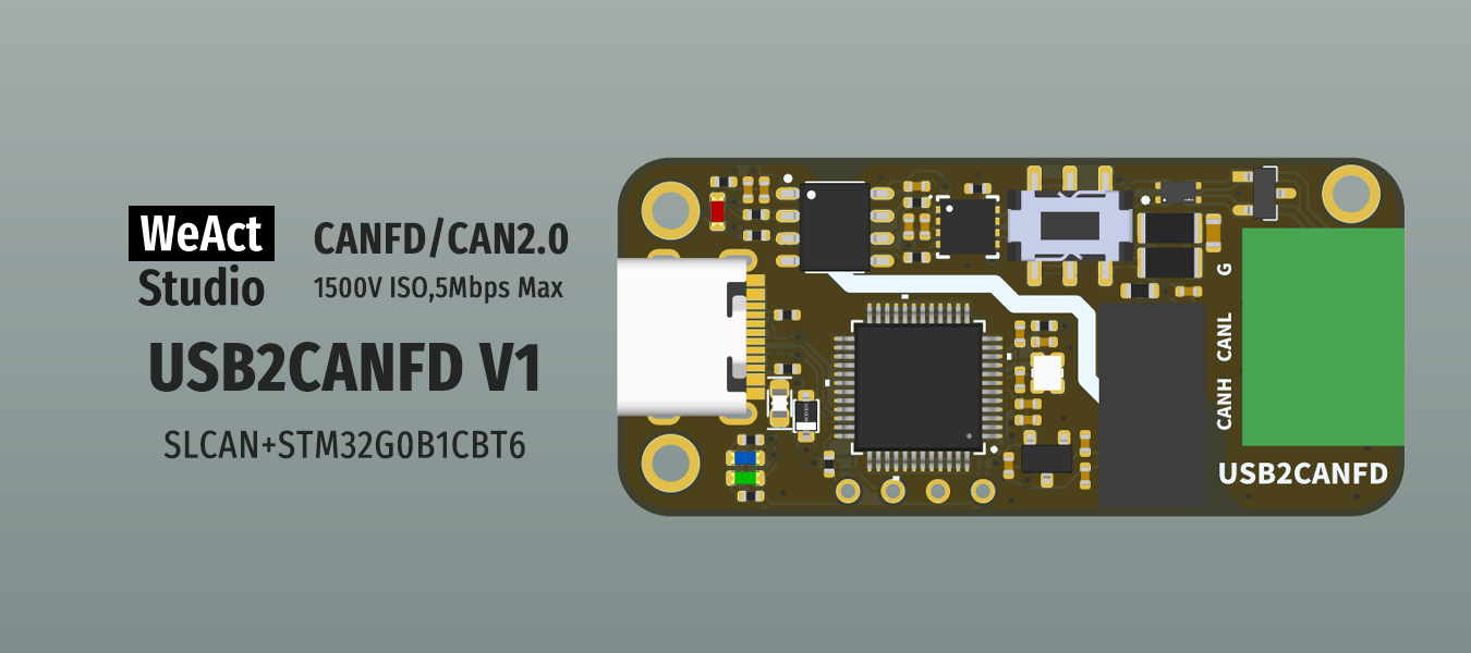 Перетворювач USB2CANFD v1 (WeAct Studio) Перетворювач USB2CANFD v1 (WeAct Studio)