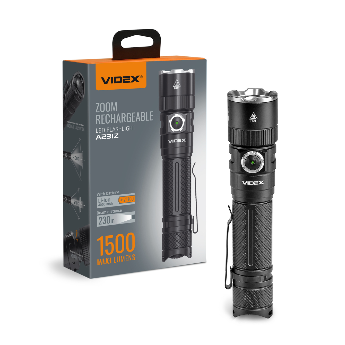 Tragbare LED-Taschenlampe VIDEX VLF-A231Z