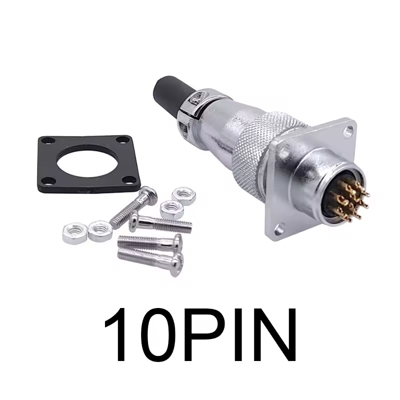 Роз'єм WS16-10, комплект "мама"+ "тато", квадратний фланець