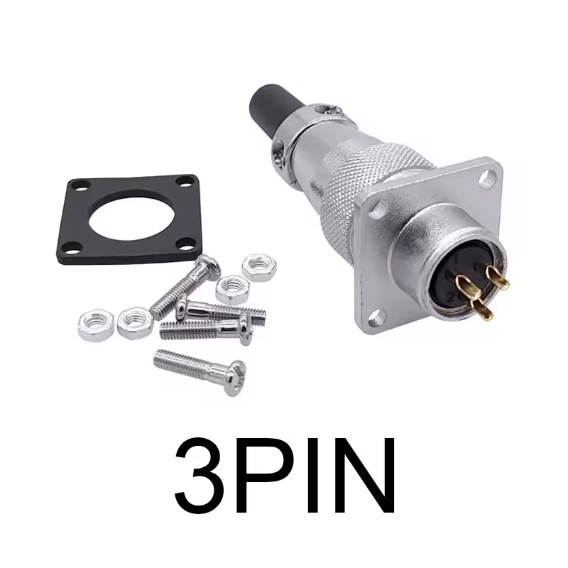 Роз'єм WS16-3, комплект "мама"+ "тато", квадратний фланець