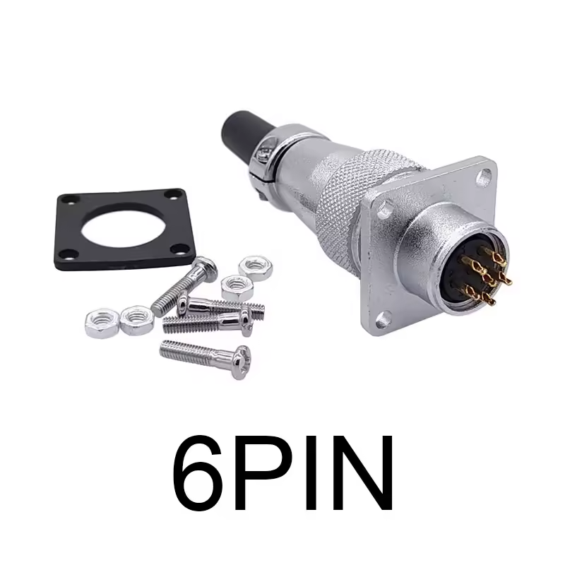 Роз'єм WS16-6, комплект "мама"+ "тато", квадратний фланець