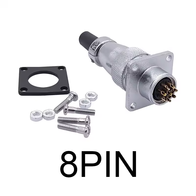 Роз'єм WS16-8, комплект "мама"+ "тато", квадратний фланець