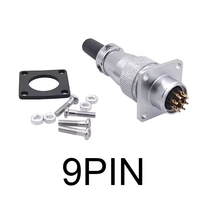 Роз'єм WS16-9, комплект "мама"+ "тато", квадратний фланець