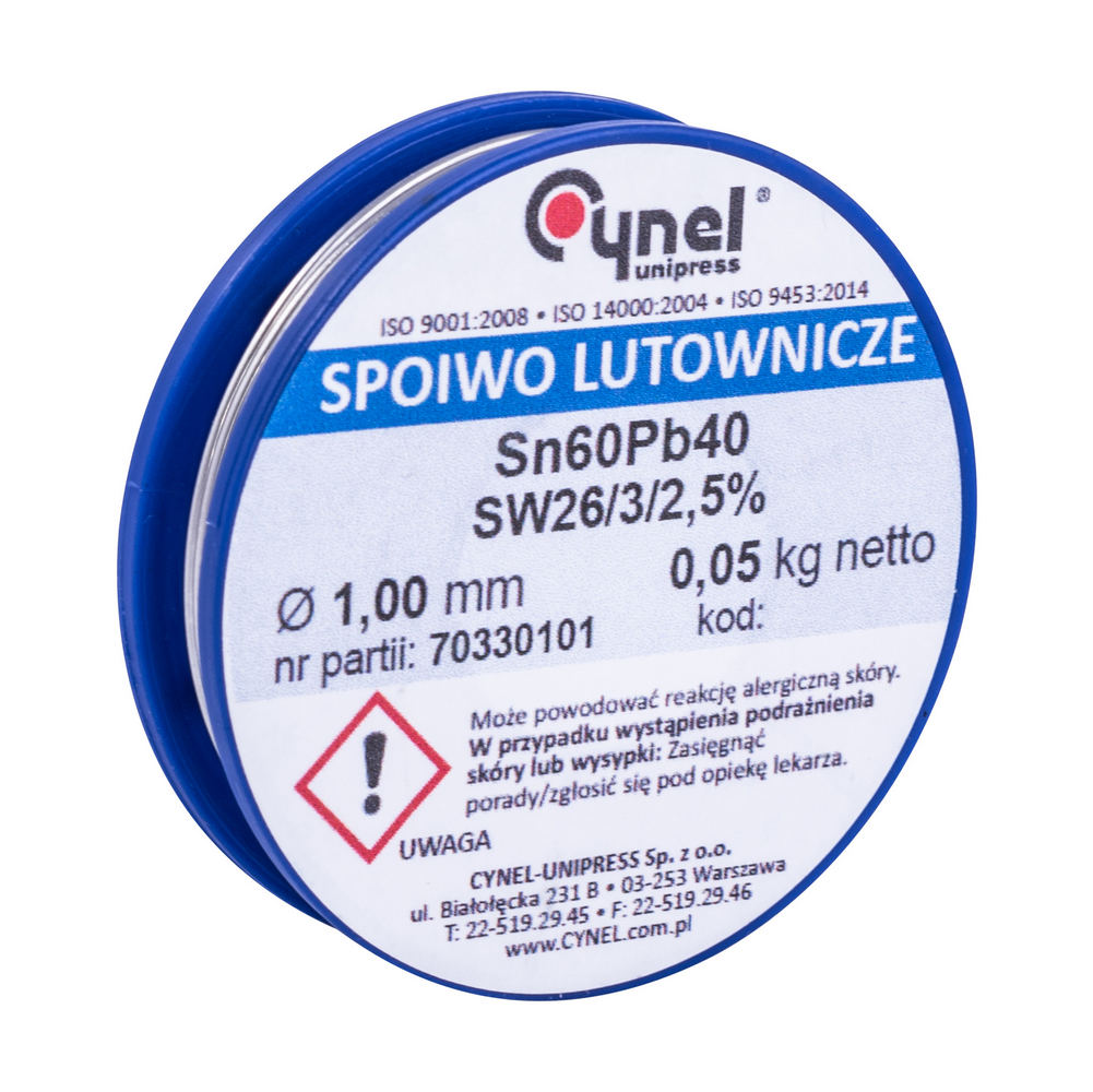 LC60-1.00/0.05 Draht Lötmaterial Sn-60% Pb-40% 1,00mm 0,05kg.