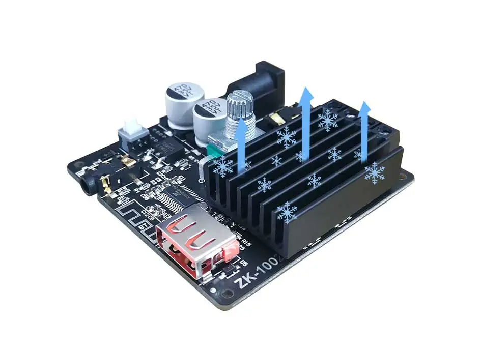 Wuzhi Audio MINI 2.0立体声蓝牙数字功放板模块多种输入 100W*2(1002M)
