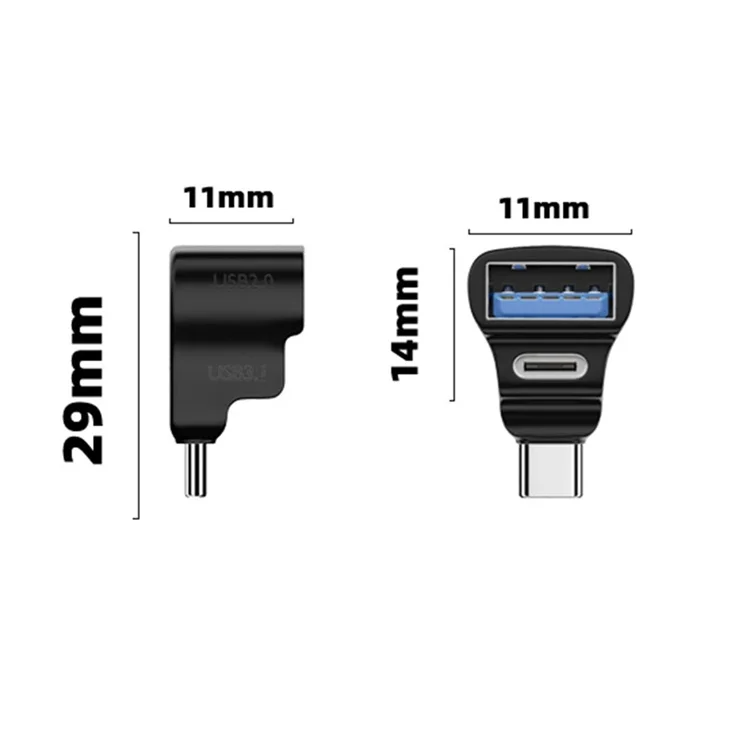 Компактний хаб USB type-C->USB-A/USB type-C