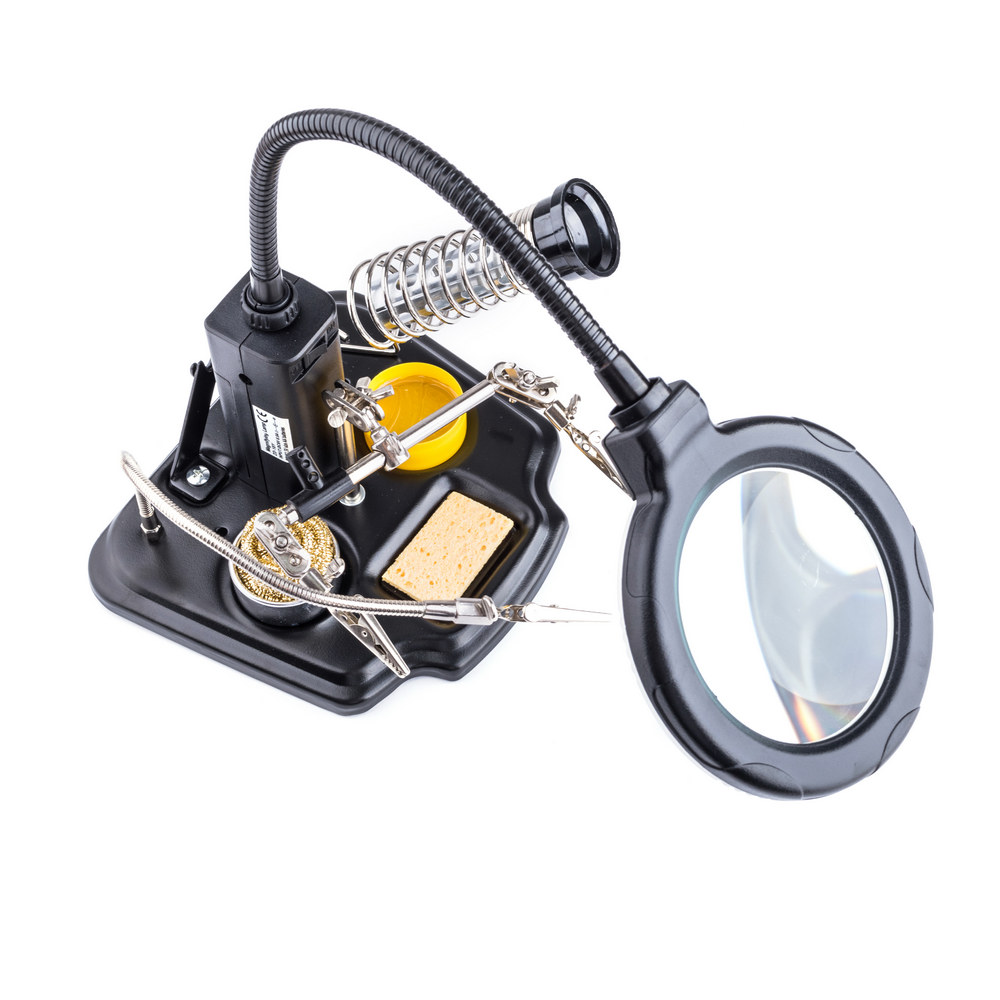 LED Tischlupenleuchte ZD-10Y 6V 3-fach Vergrößerung mit dritter Hand und Lötzubehör Metallstandfuß LED Tischlupenleuchte ZD-10Y 6V 3-fach Vergrößerung mit dritter Hand und Lötzubehör Metallstandfuß