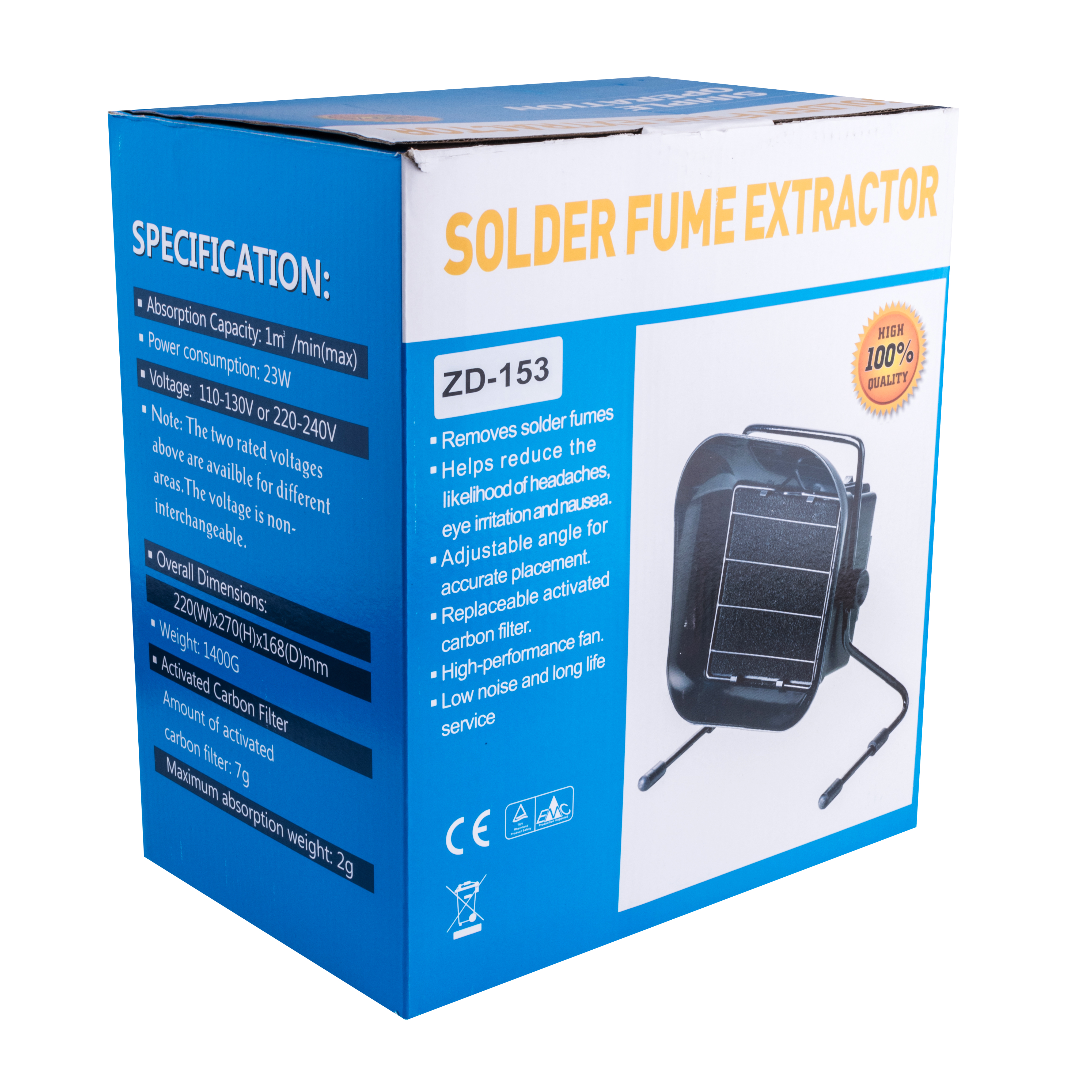 Lötrauchabsauger ZD-153 Tischrauchabsorber Smoke Absorber 220V 1m3/min Standfuß