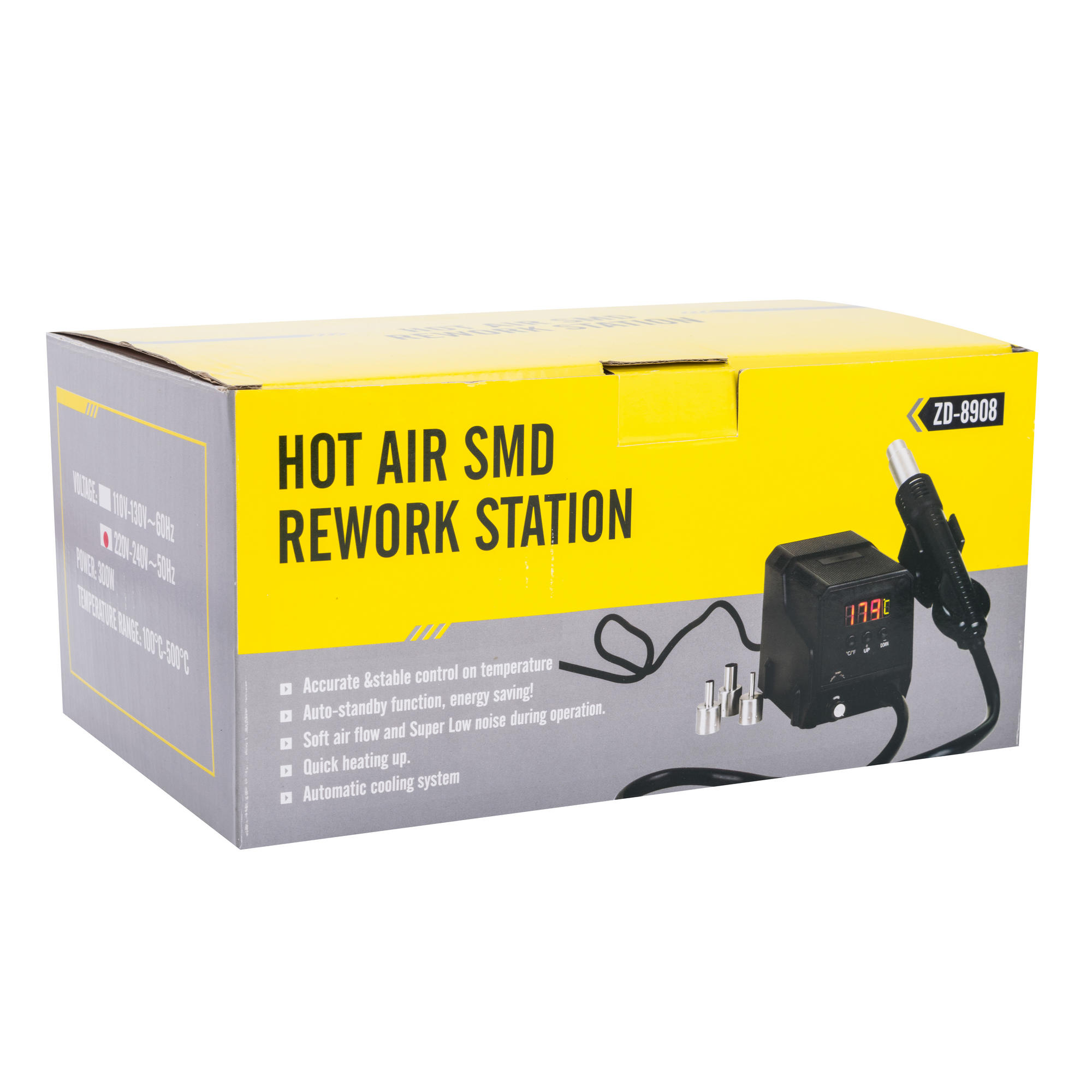 Heißluft SMD Entlötstation ZD-8908 300W 100-500°C 20l/min Kompakt Leicht Heißluft SMD Entlötstation ZD-8908 300W 100-500°C 20l/min Kompakt Leicht