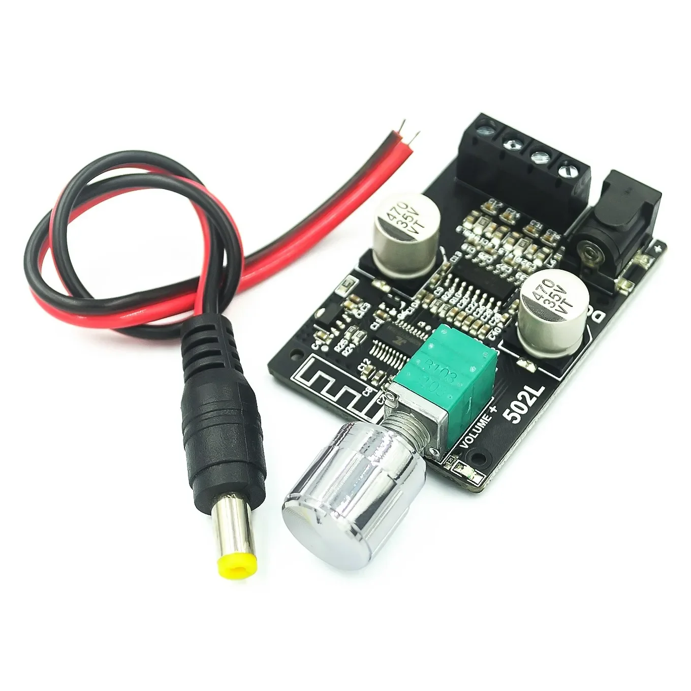 迷你版20W30W40W50WX2蓝牙5.0数字功放板旋钮调节音量带开关 502L