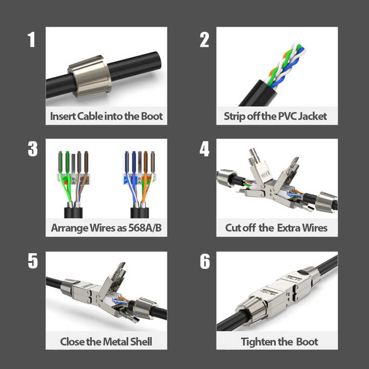 Адаптер, подовжувач мережевого провода 10Gbps Cat6A ZTC7-Z04