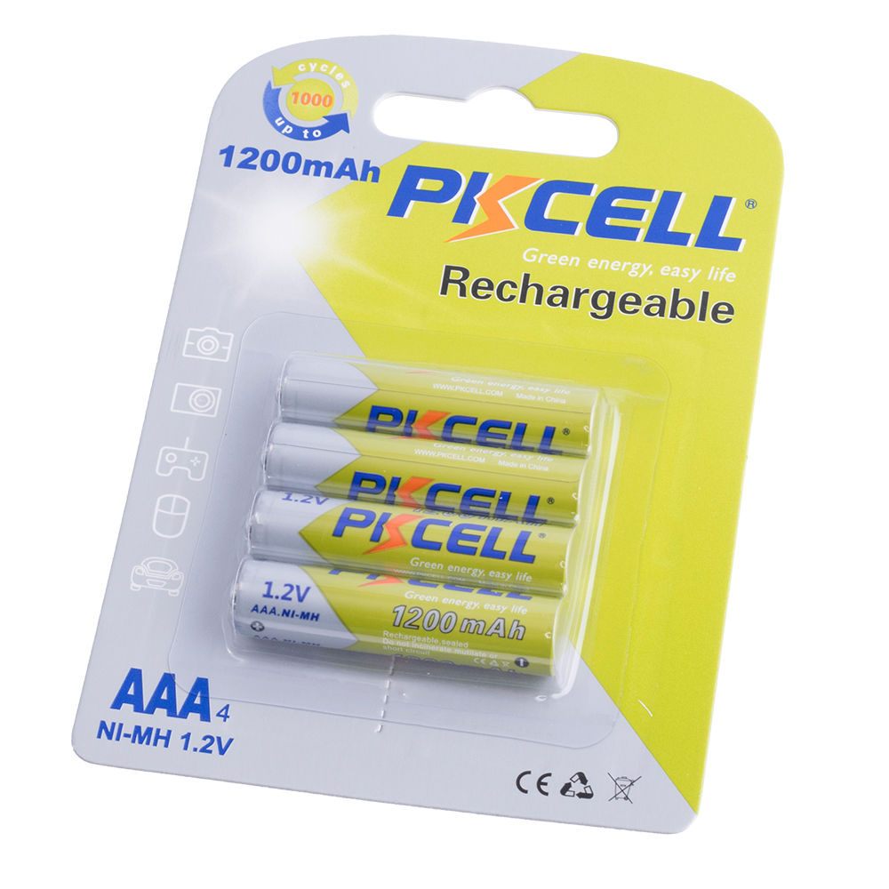 Аккумулятор "AAA" 1200 mAh 4шт - PKCELL (NIMH rechargeable battery  AAA (1.2V, 1200mAh)
