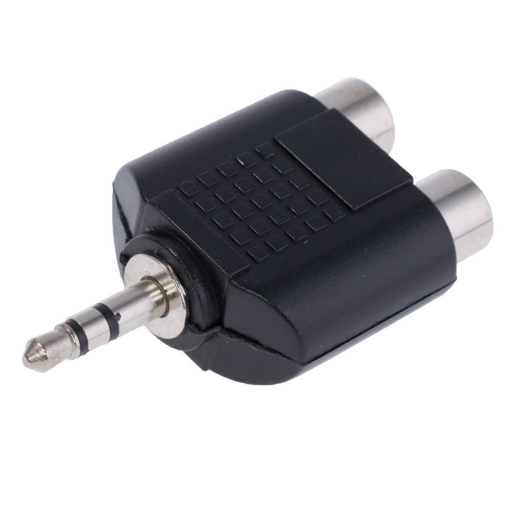 AC-010 Adapter; Jack 3,5mm Stecker, RCA Steckdose x2; stereo