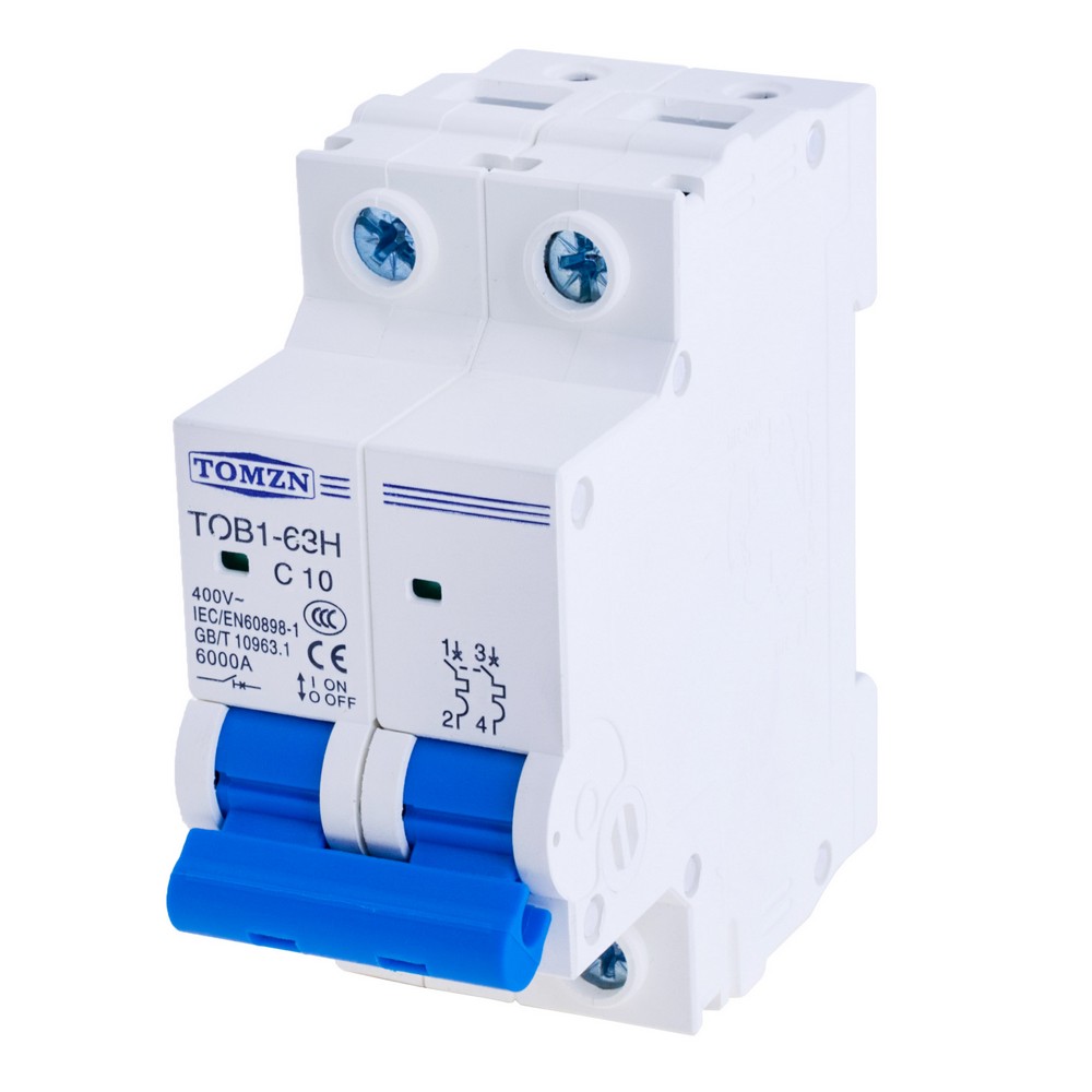 2P AC MCB 230/400V TOB1-63H 10A(TOMZN)