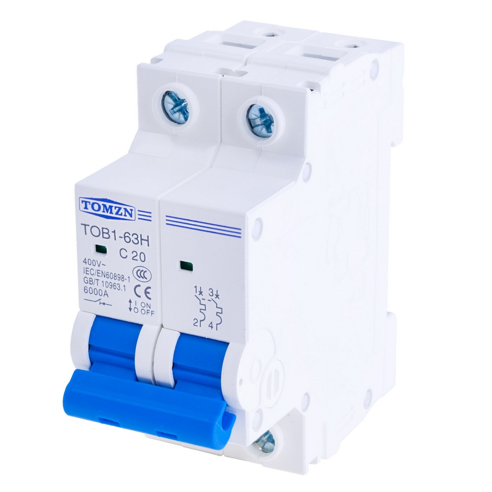 2P AC MCB 230/400V TOB1-63H 20A(TOMZN)