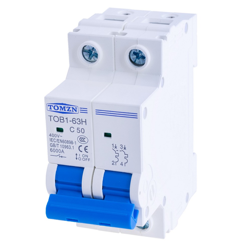 2P AC MCB 230/400V TOB1-63H 50A(TOMZN)