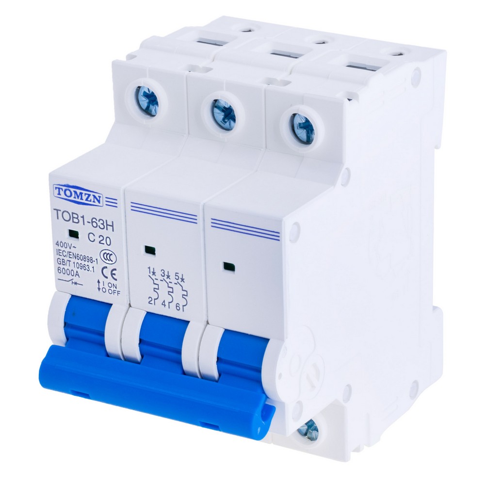 3P AC MCB 230/400V TOB1-63H 20A(TOMZN)