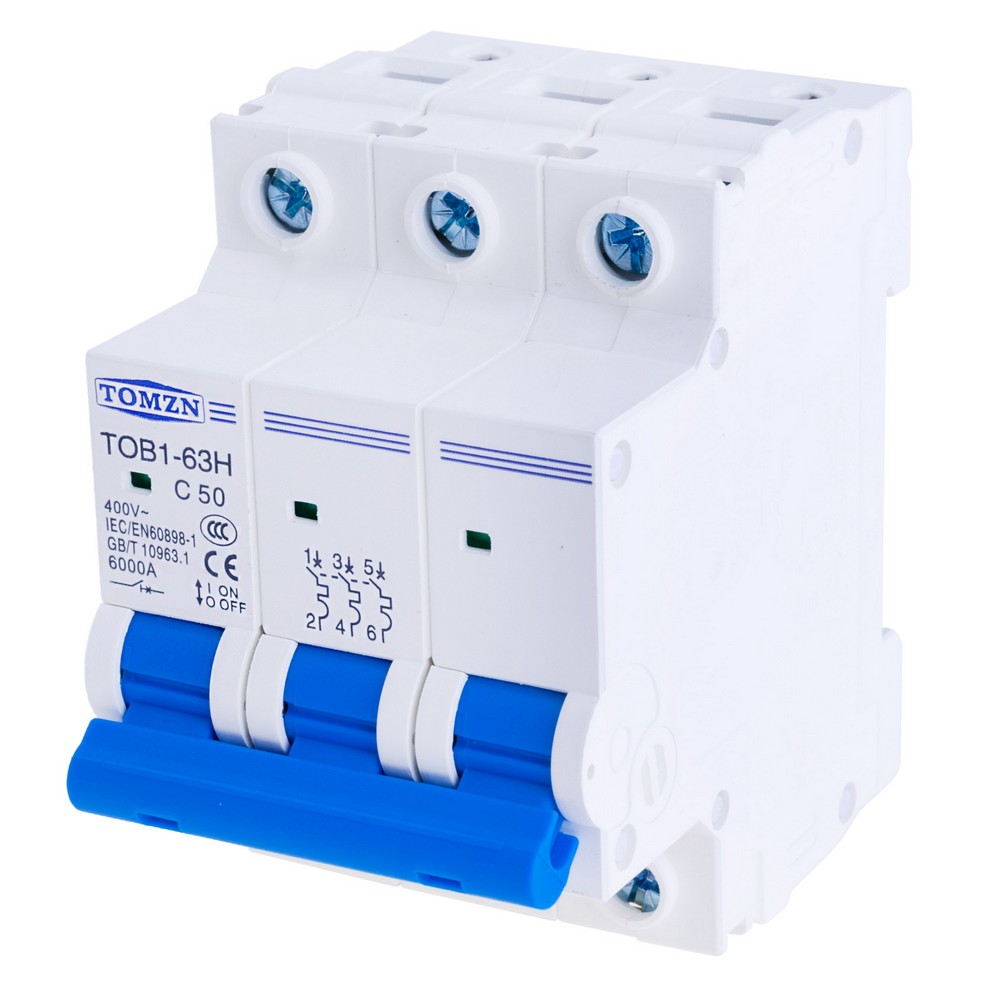 3P AC MCB 230/400V TOB1-63H 50A(TOMZN)
