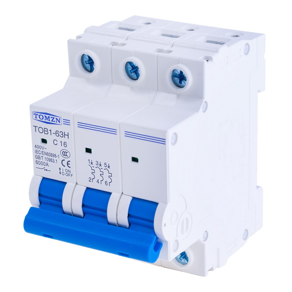 3P AC MCB 230/400V TOB1-63H 16A(TOMZN)