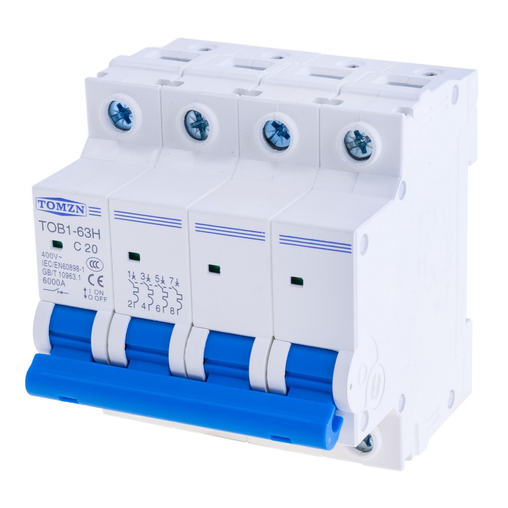 4P AC MCB 230/400V TOB1-63H 20A(TOMZN)