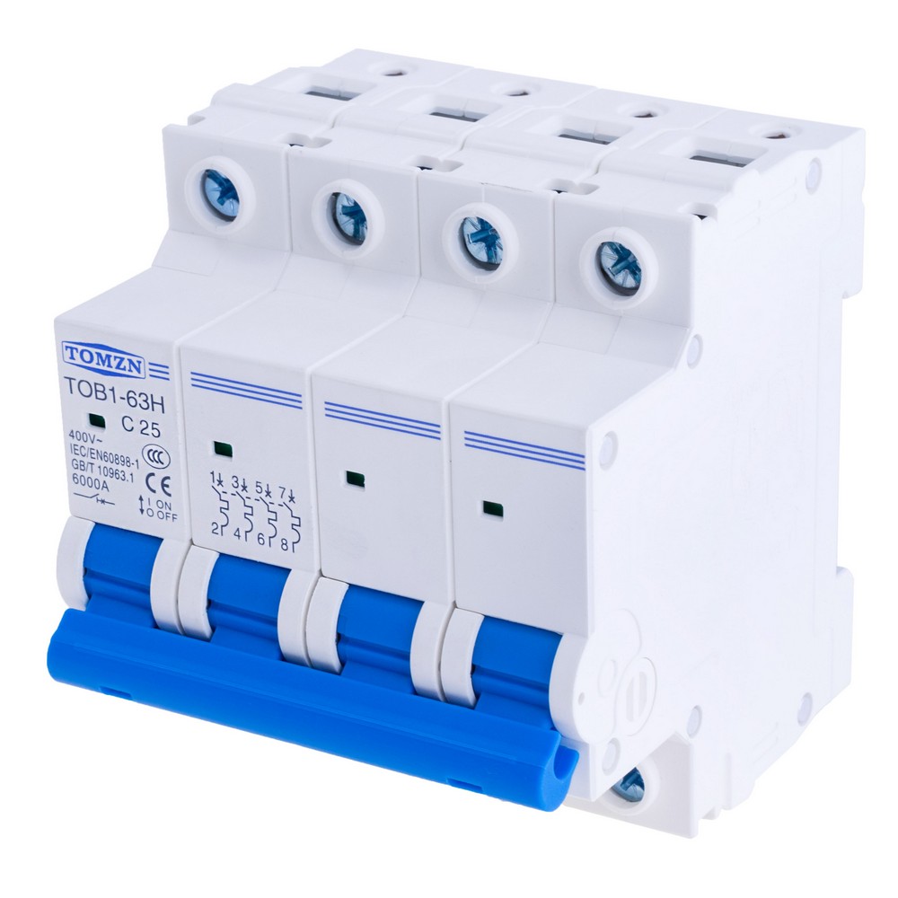 4P AC MCB 230/400V TOB1-63H 25A(TOMZN)
