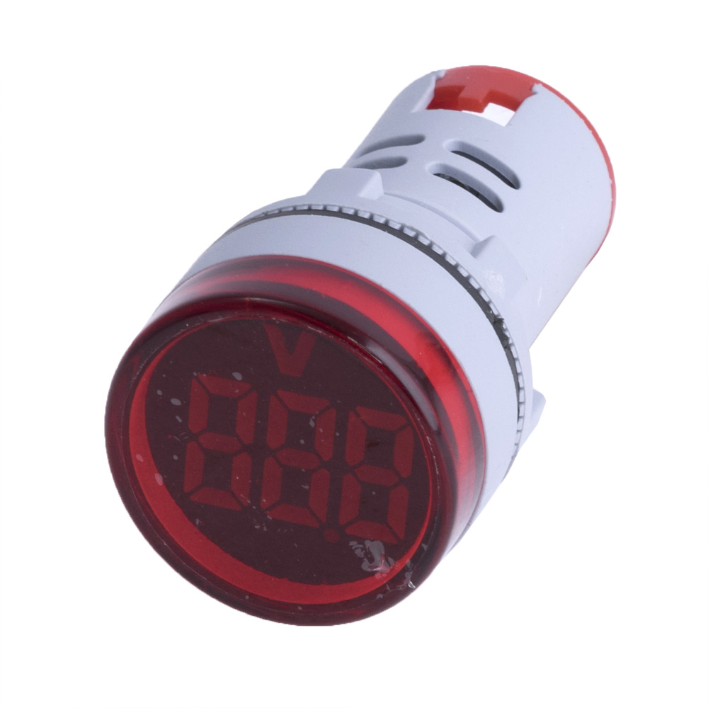 Вольтметр AC60-500V встраиваемый, красный круглый экран (XM16-22DSV) Вольтметр AC60-500V встраиваемый, красный круглый экран (XM16-22DSV)