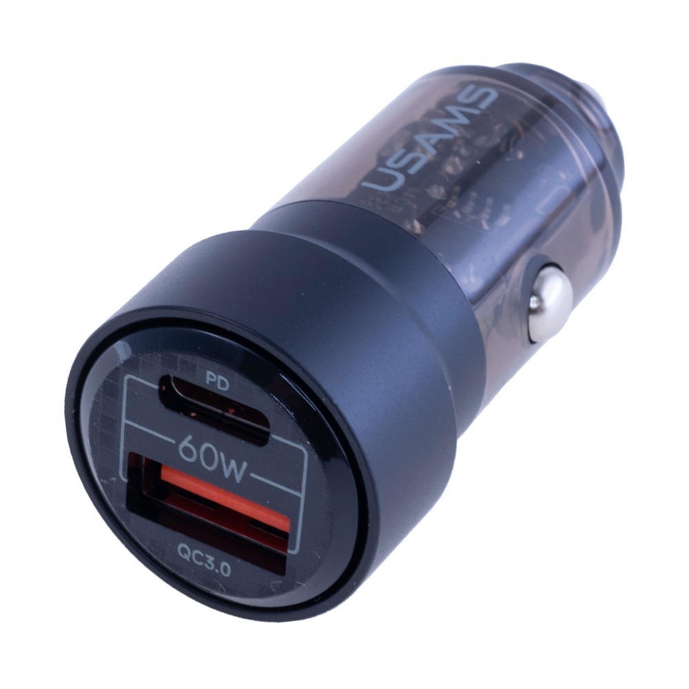 Автомобільний зарядний пристрій A+C 60W, чорний (US-CC208 – USAMS)