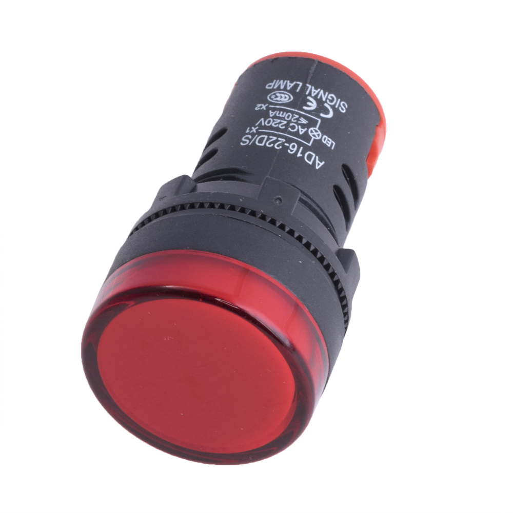 Индикаторная LED лампа AC 220V красная (AD16-22D/S, Hord)
