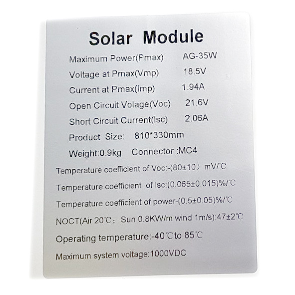 Гнучка сонячна панель AG-35W flexible solar 810x330 mm