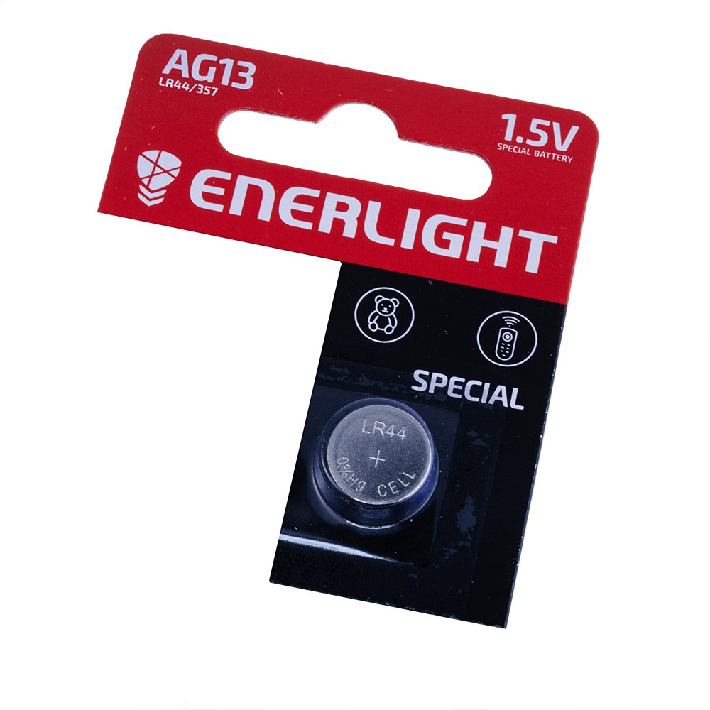 Батарейка AG13 лужна 1,5V 1шт. ENERLIGHT ELAG13-10 40130110