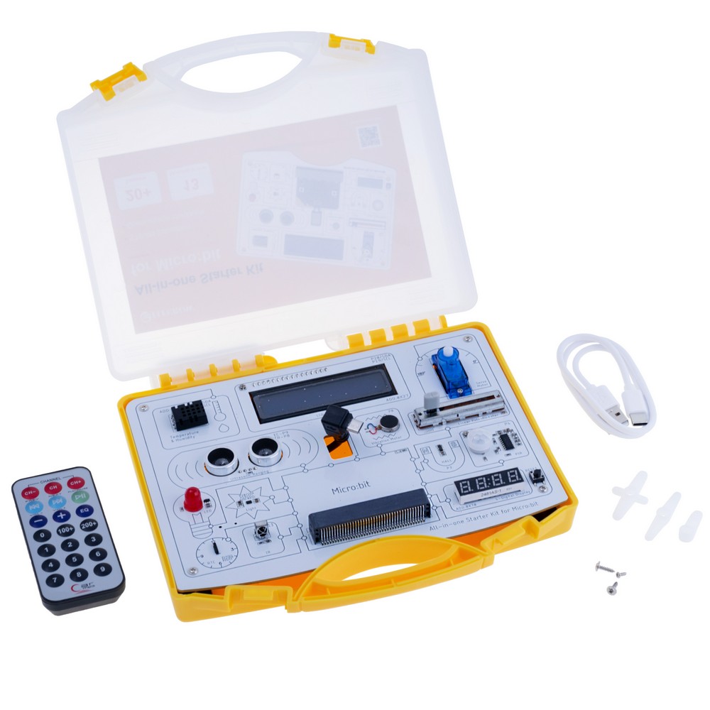 Set All-in-one Starter Kit for Micro:bit with Common Board design: 13 Modules and 21 Lessons (Micro:bit nicht enthalten) Set All-in-one Starter Kit for Micro:bit with Common Board design: 13 Modules and 21 Lessons (Micro:bit nicht enthalten)
