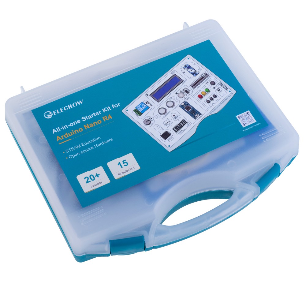 Set All-in-one Starter Kit for Arduino NANO R4 with 20 lessons and 15 modules Set All-in-one Starter Kit for Arduino NANO R4 with 20 lessons and 15 modules