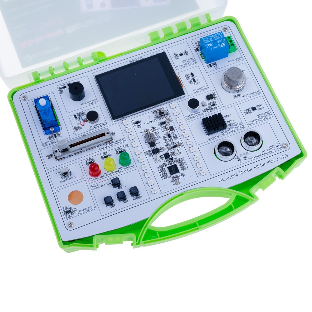 Set All-in-one Starter Kit for Pico 2|RP2350 Starter Kit: 17 Sensors & 21 Coding Lessons Set All-in-one Starter Kit for Pico 2|RP2350 Starter Kit: 17 Sensors & 21 Coding Lessons
