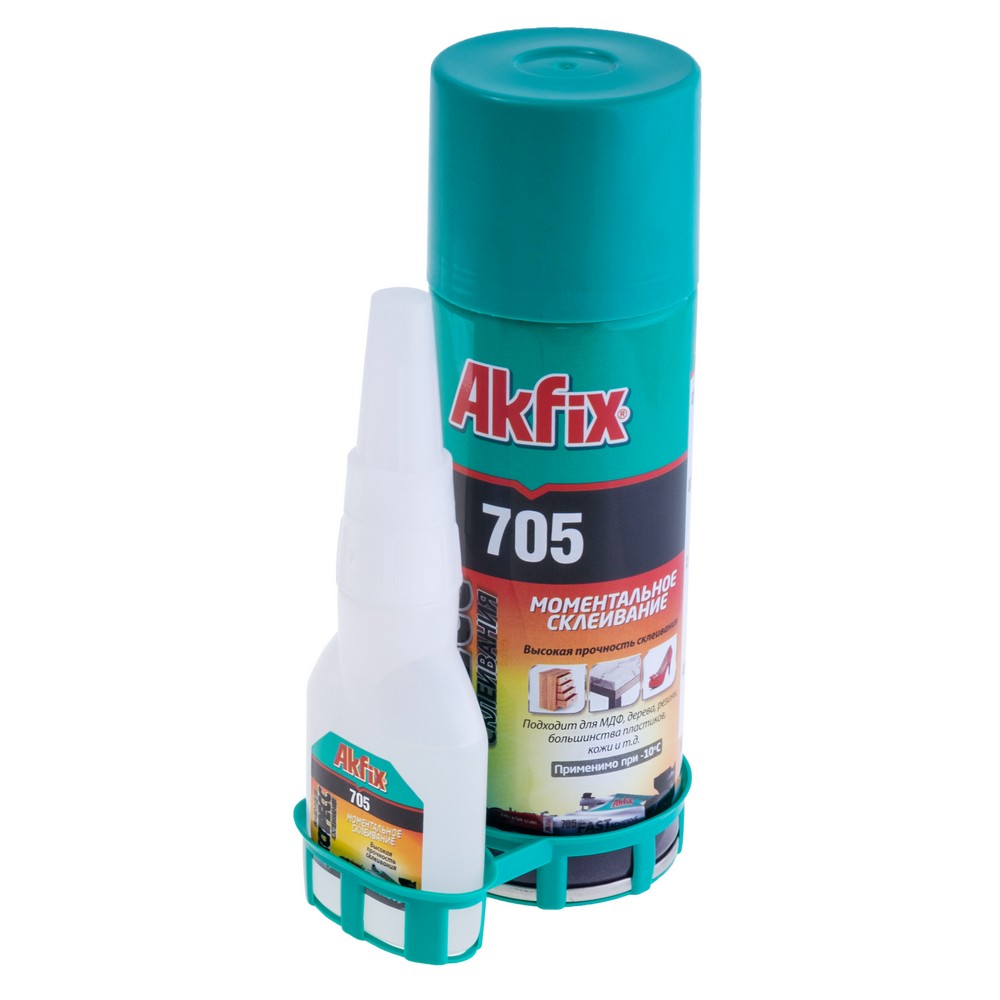 Клей універсальний двухкомпонентний з активатором Akfix 705, 200мл+50г Клей універсальний двухкомпонентний з активатором Akfix 705, 200мл+50г