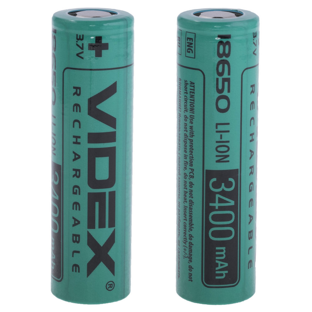 Аккумулятор 18650  3,7V 3400mAh, VIDEX